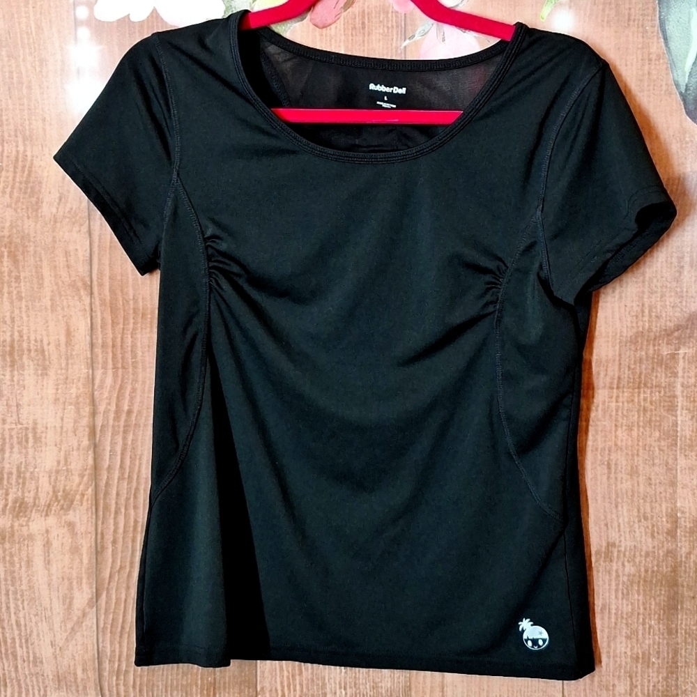 RUBBER DOLL BLACK ATHLETIC TOP SIZE LARGE